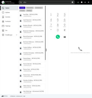 Screenshot Cloudya Telefonbuch